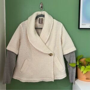 Anthropologie Dolan Cream Overland Sweater Coat